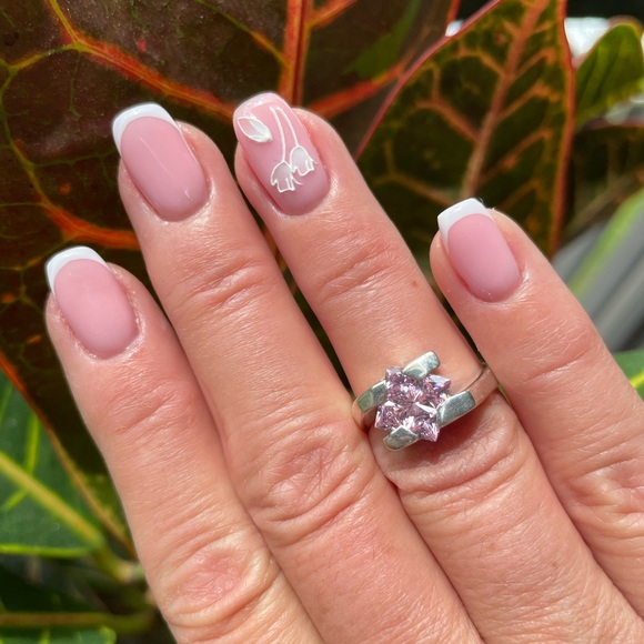 Jewelry - Pink CZ Sterling Silver Ring